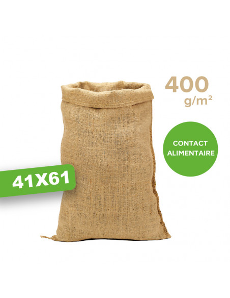 Sac en toile de jute bio certifiée contact alimentaire