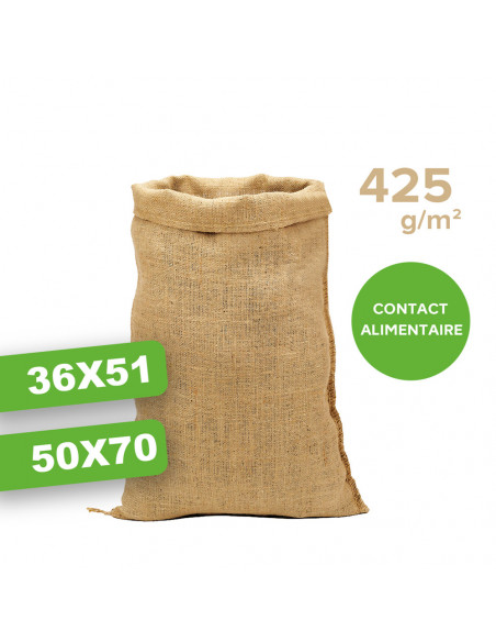 Sac toile de jute 10kg - contact alimentaire Sac toile de jute 10kg - contact alimentaire