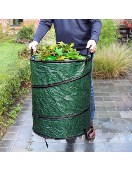 2x 170 litres Pop-Up Sac à déchets de jardin vert autoportant